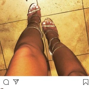 Beautiful ROSE GOLD sparkle heels size 7 with box